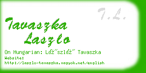 tavaszka laszlo business card